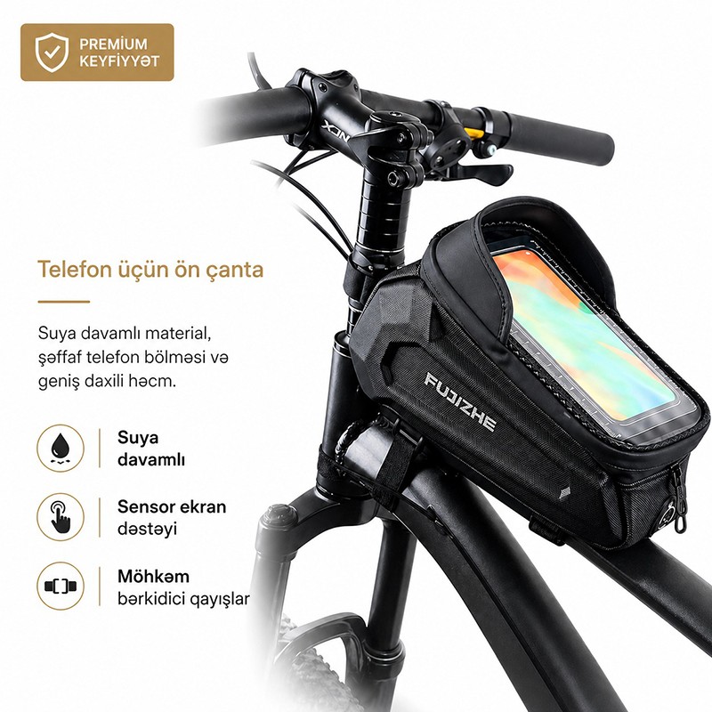 Velosiped üçün telefon tutacağı çanta